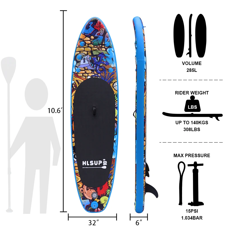 2022 OEM Inflatable Surfboard SUP Inflatable Paddle Board Ready To Ship Isup Surfing Board