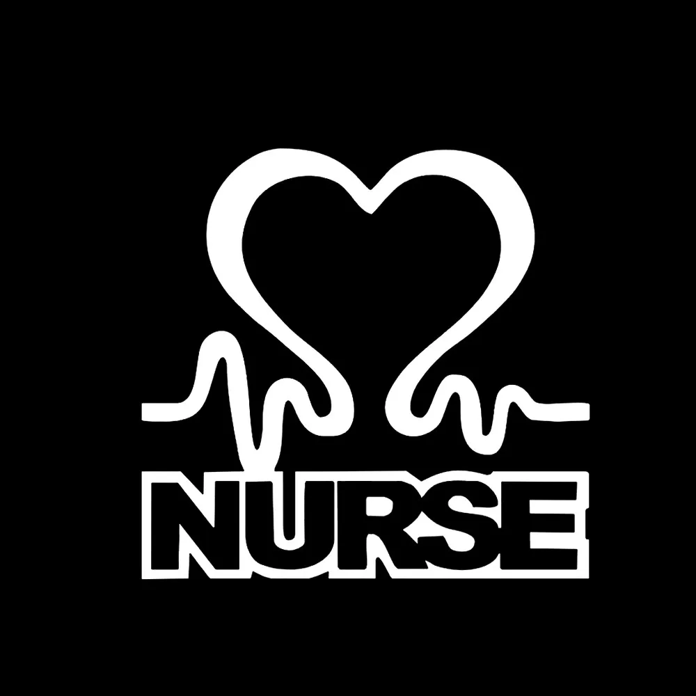 New Cartoon Nurse Heart Creative Car Decoration Sticker High Quality Personalized Pvc Waterproof Decal Black/white, 14cm*14cm