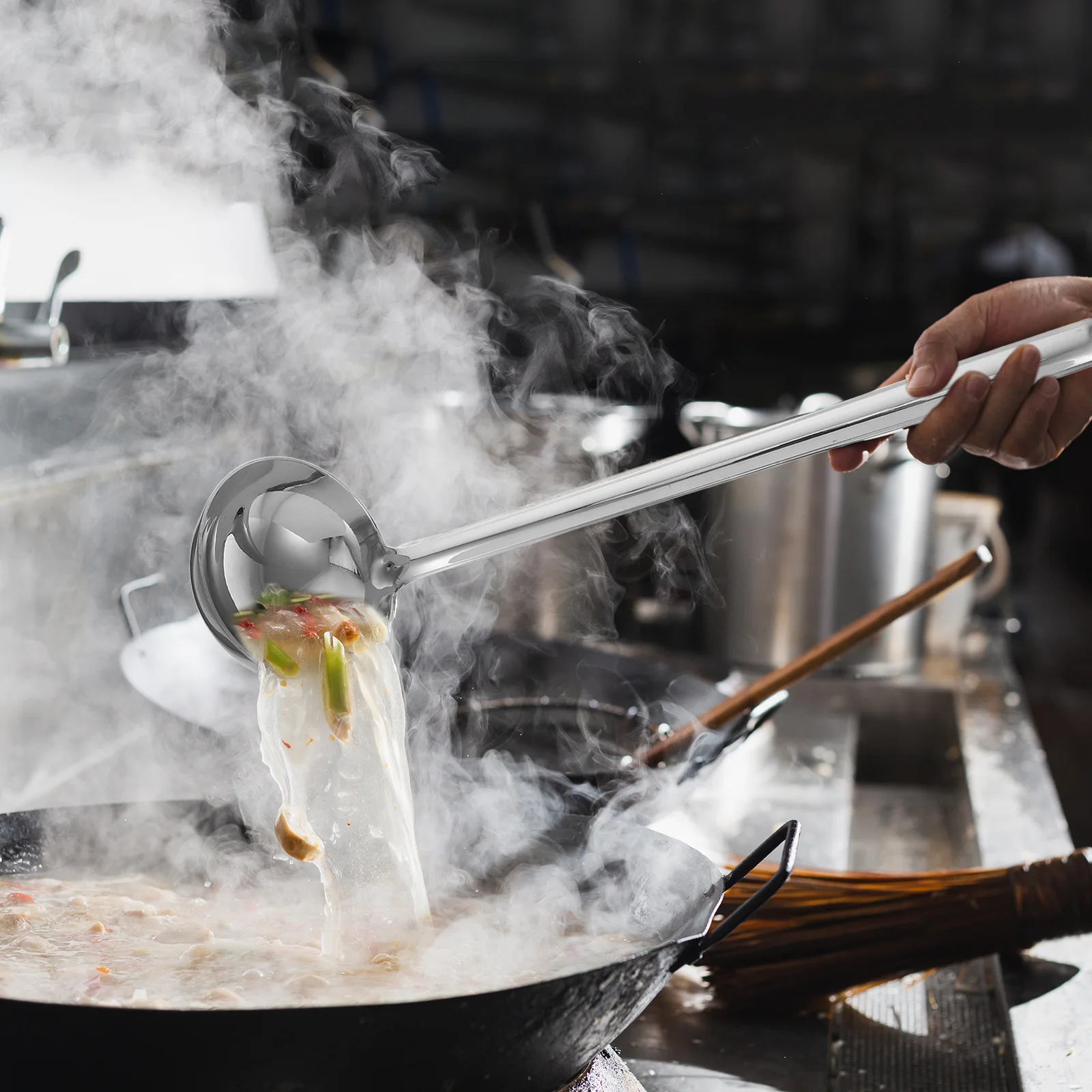 

Stainless Steel Soup Ladle Deep 230ml Thickened Spoon Long Handle Hook for Serving Porridge Gravy Sauce Large Soup Ladle