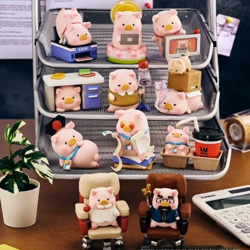 

LuLu The Piggy Office Series Blind Box Cute LuLu Anime Figure Mystery Box Trendy Desk Decora PVC Statue Toys Surprise Bag Gift