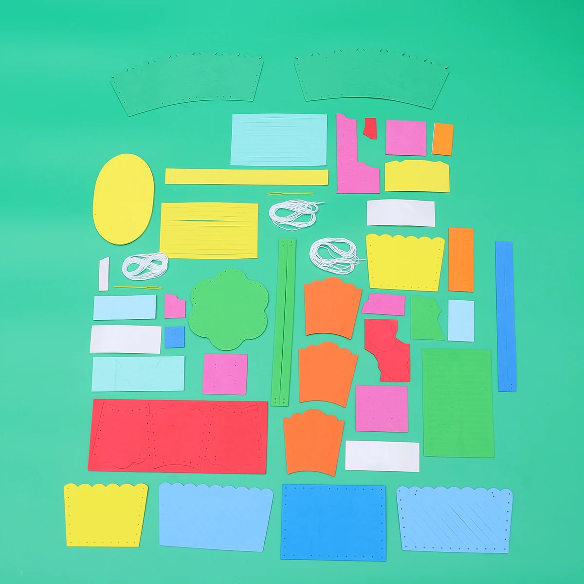 3 set Diy Eva Flower Basket Material Set Colorful Handbags Sewing Kits For Kids Preschool Parent-Child Projects Includes Needle