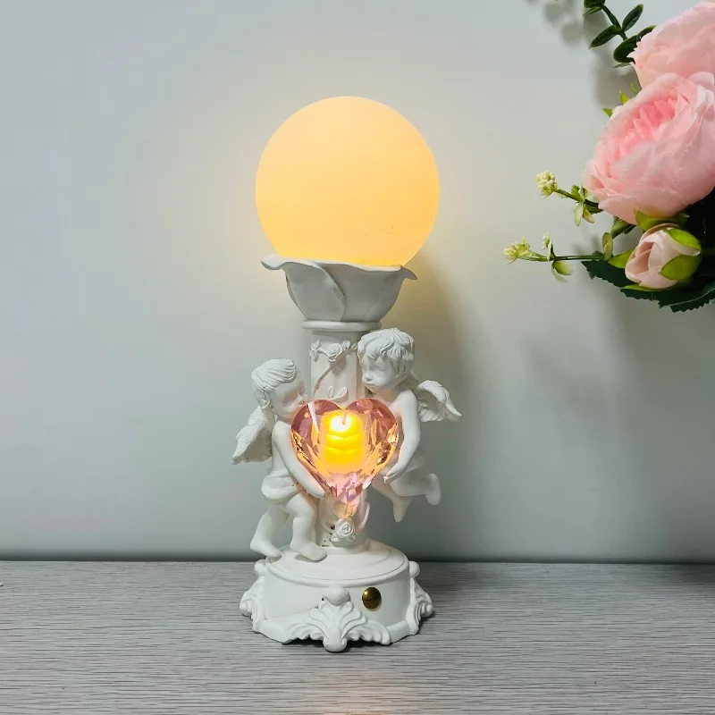 

Cupid hand-painted art style LED desk lamp night light Christmas Valentine's Day rechargeable