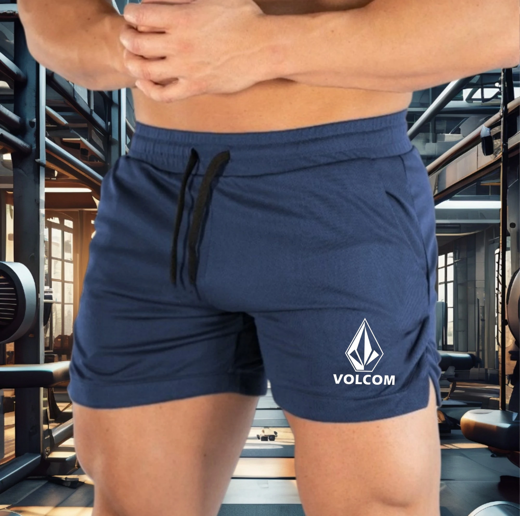 

Новые летние мужские дышащие шорты, Гавайские пляжные брюки, мужские однотонные шорты, свободная уличная одежда