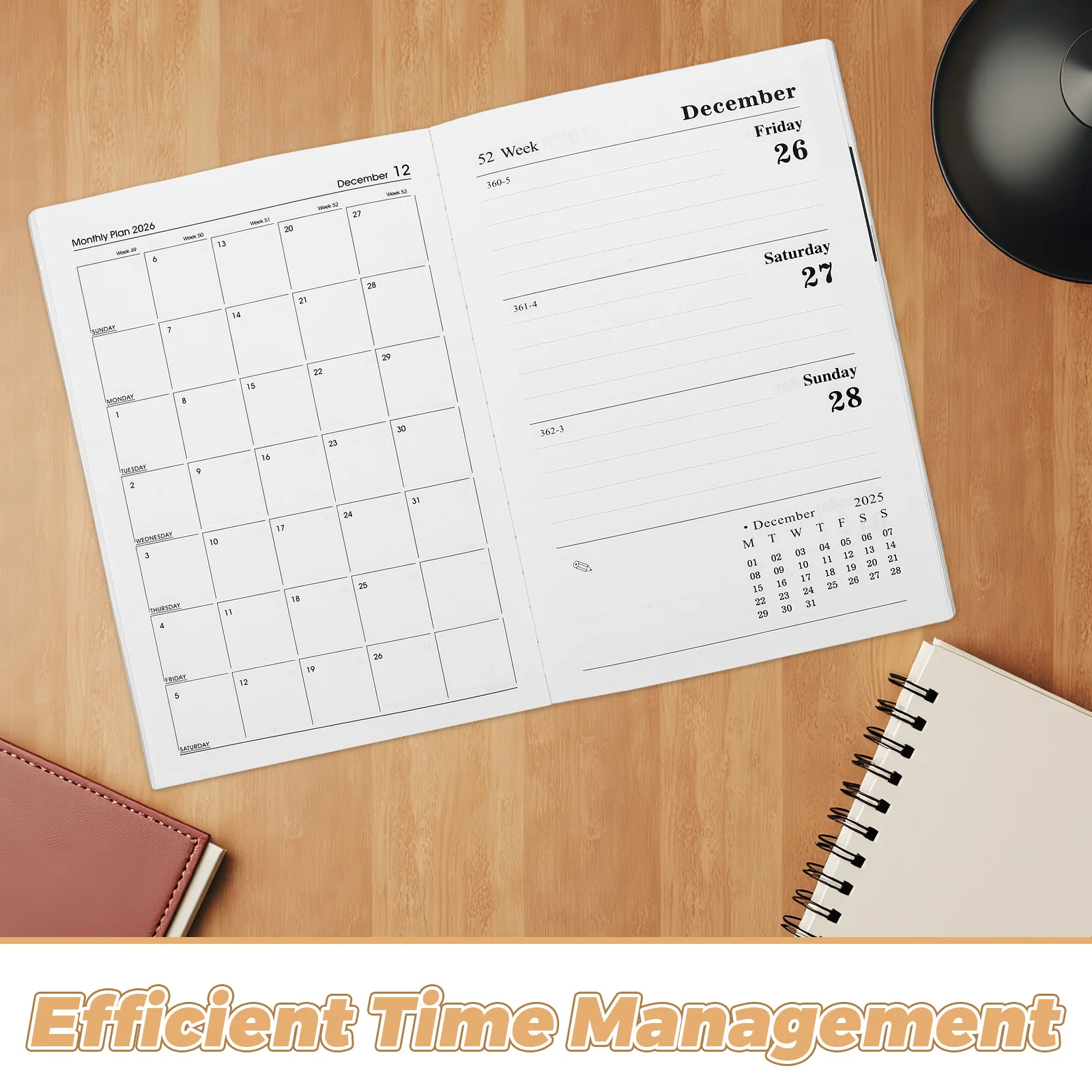 2026 دفتر مخطط ثلاثي الأبعاد مقاس A5 منظم تقويم شهري أسبوعي لمدة 12 شهرًا لتجربة الكتابة السلسية والمجلة الأسبوعية #3