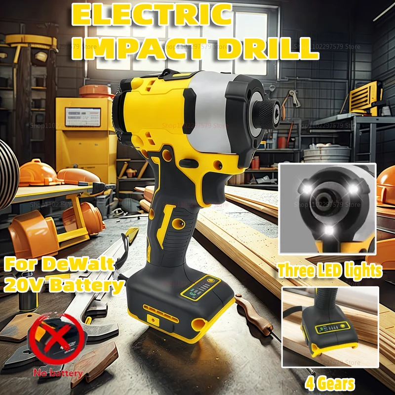 Cordless Impact Driver Electric Driver Brushless Power Tool High Torque Multi-Function Hand Drill for Diy and professional use