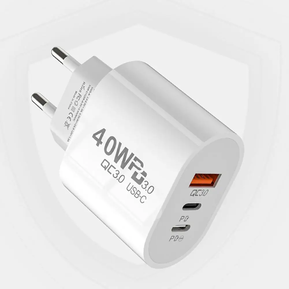 Lightweight 40w Charger Overcurrent Overheating Charger Reliable 40w Dual Pd Type c/usb Travel Charger for Fast