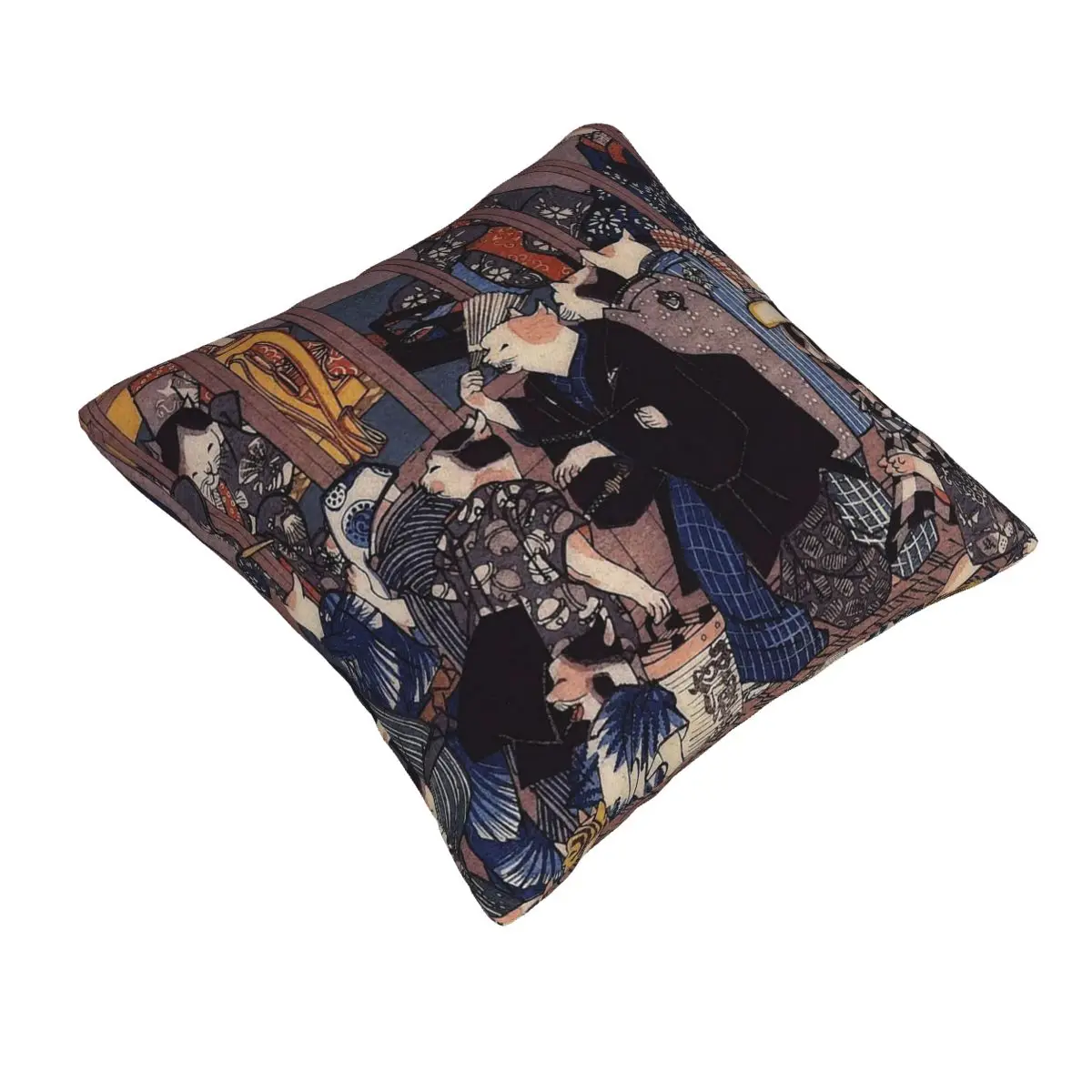 Utagawa Hiroshige JapaneseCats polyester pillows for living room Dropshipping printed 50x50cm Cushion Cover