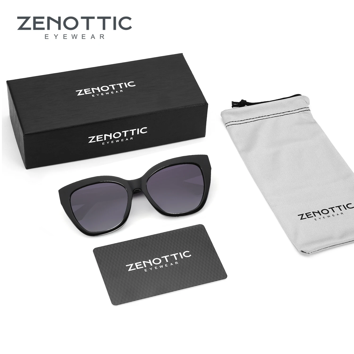 

ZENOTTIC Black Butterfly Retro UV400 Protection Acetate Sunglasses Fashion Thick Frame Polarized Sunglasses