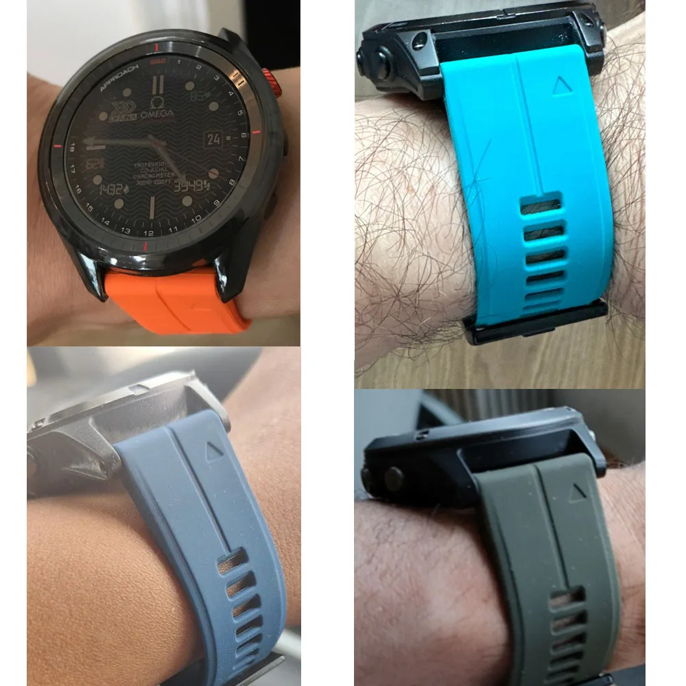 สายนาฬิกาซิลิโคนสำหรับ Garmin S70 S62 Fenix 7 6 5 7X 5X 6X epix Pro Gen 2สืบเชื้อสายมา G1กำไลข้อมือ22/26มม.