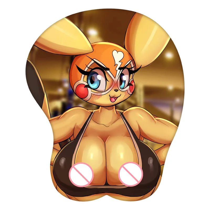 

Furry Electric Mouse Anime 3D Mouse Pad Wrist Rest Desk MousePad Mat Gamer Accessory