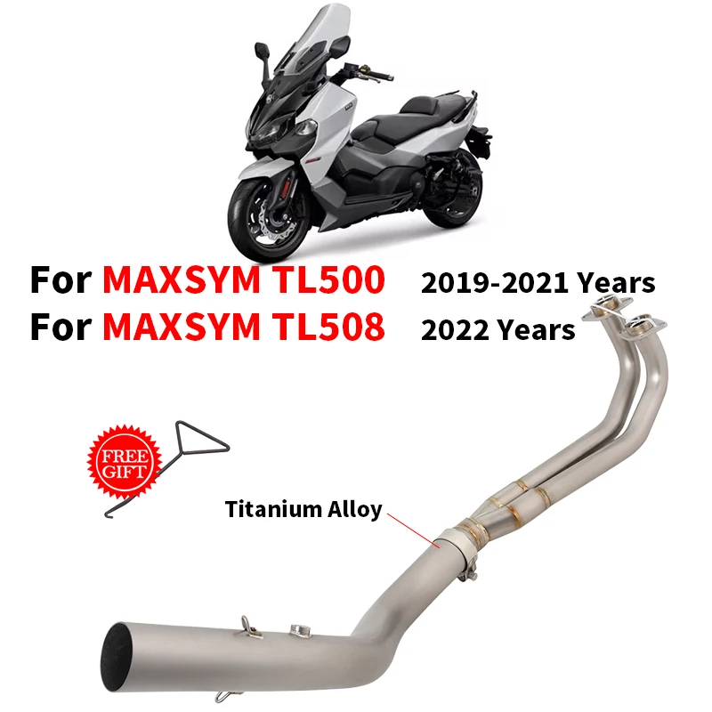 For SMY MAXSYM TL500 TL508 TL 500 508 2019-2021 2022 Motorcycle Exhaust System Escape Titanium Alloy Fron Link Pipe 51mm Muffler