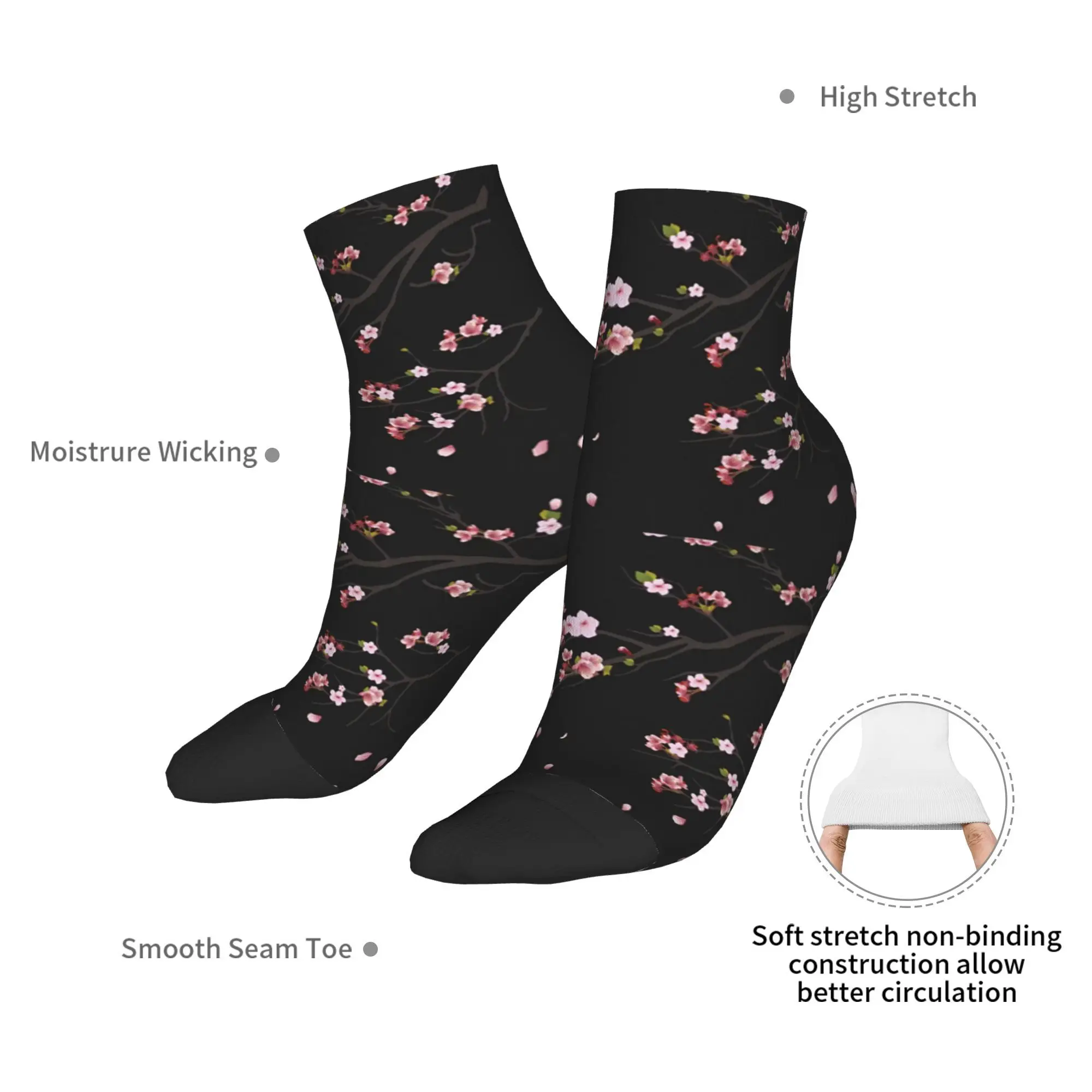 Calzini giapponesi con motivo fiori di ciliegio per tutte le stagioni Calzini Harajuku che assorbono il sudore Calze alla moda per uomini e donne Regali