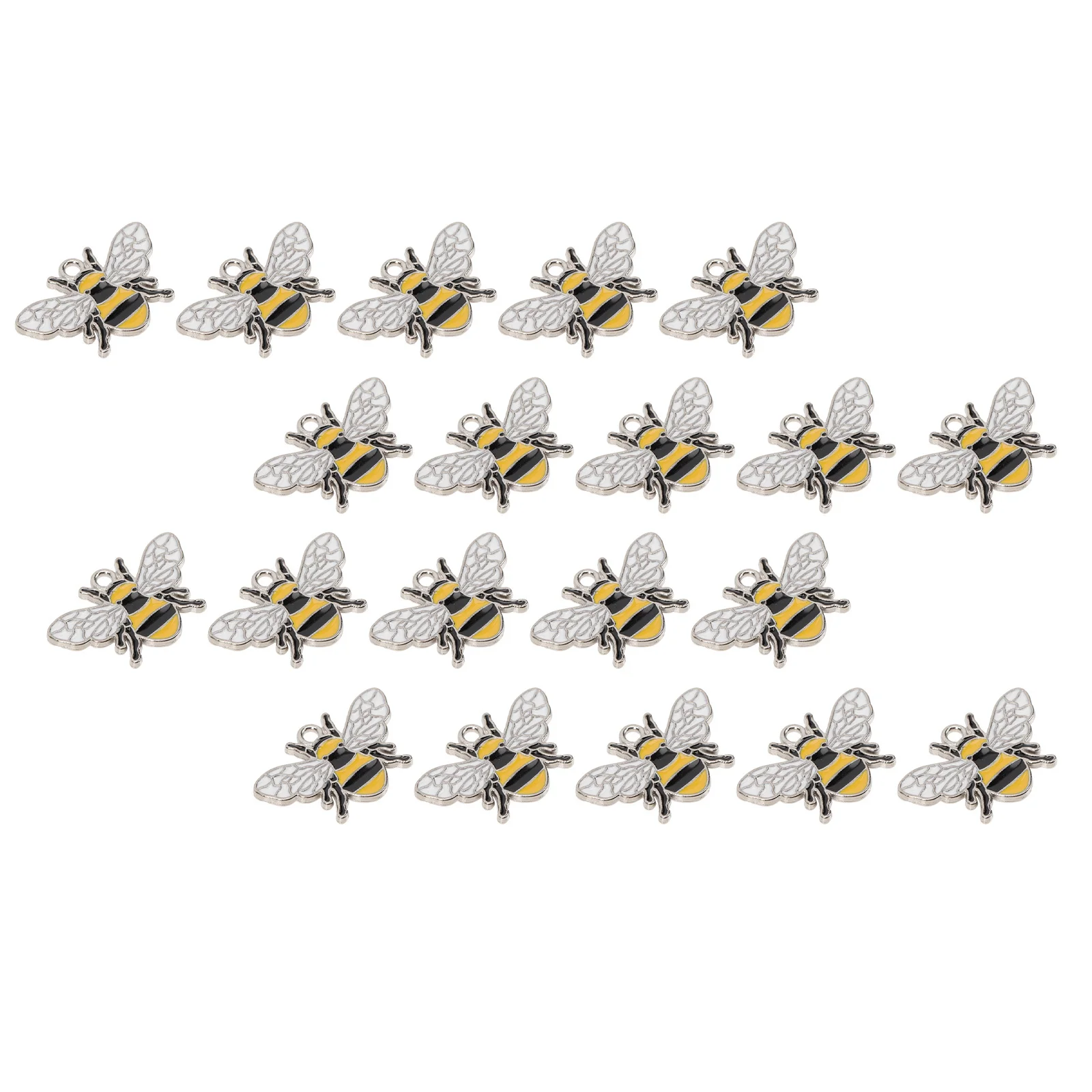 

20pcs Bee Shaped Diy Decor Accessory Pendant Charm Craft Material Jewelry Charms Small Craft Diy Decorative Home Scene Ornament