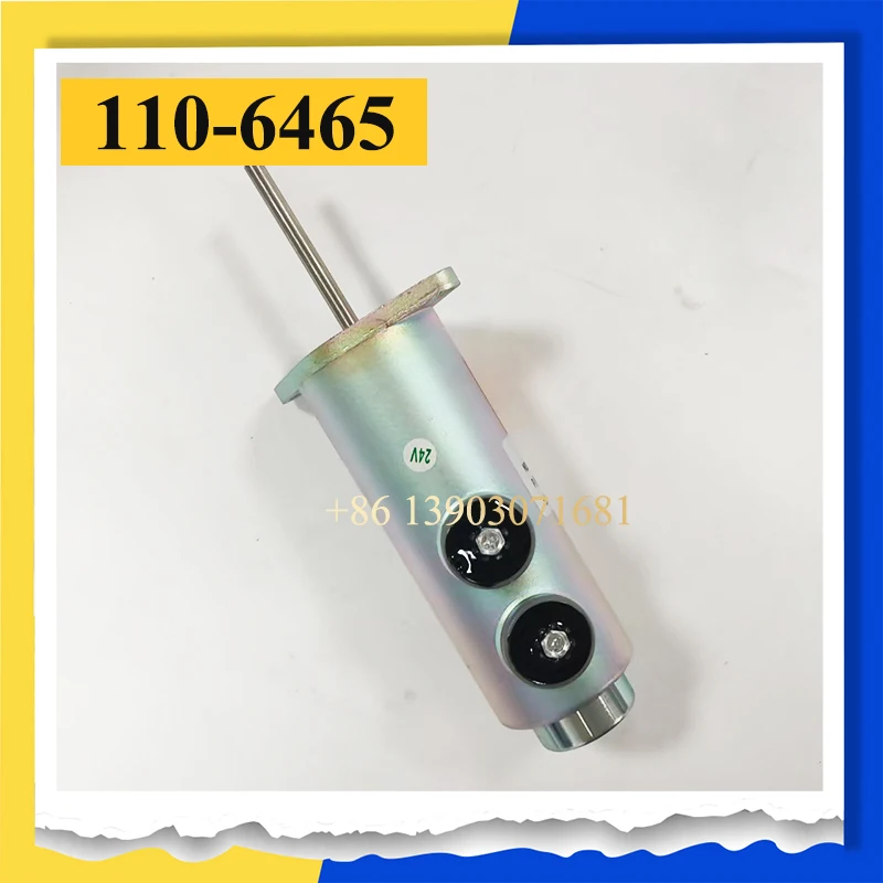 110-6465 Fuel Shut Solenoid Valve 24V Fits for 3306 3406 Excavator Generator Parts