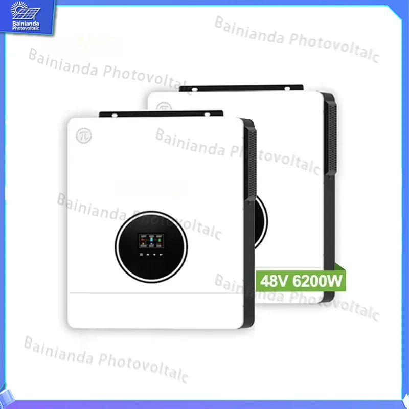 Hybrid Solar Inverter 24V 48V 4.2kW 6.2kW Pure Sine Wave MPPT Inverter with Removable Display Grid Tied Off Grid Inverter