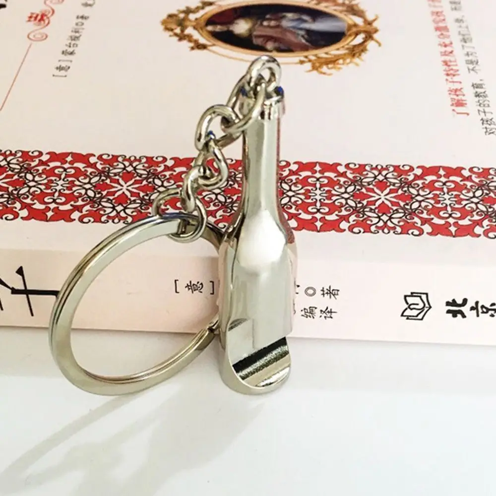 Outdoor Travel Beer Key Ring Wine Bottle Shaped Key Chain Opener