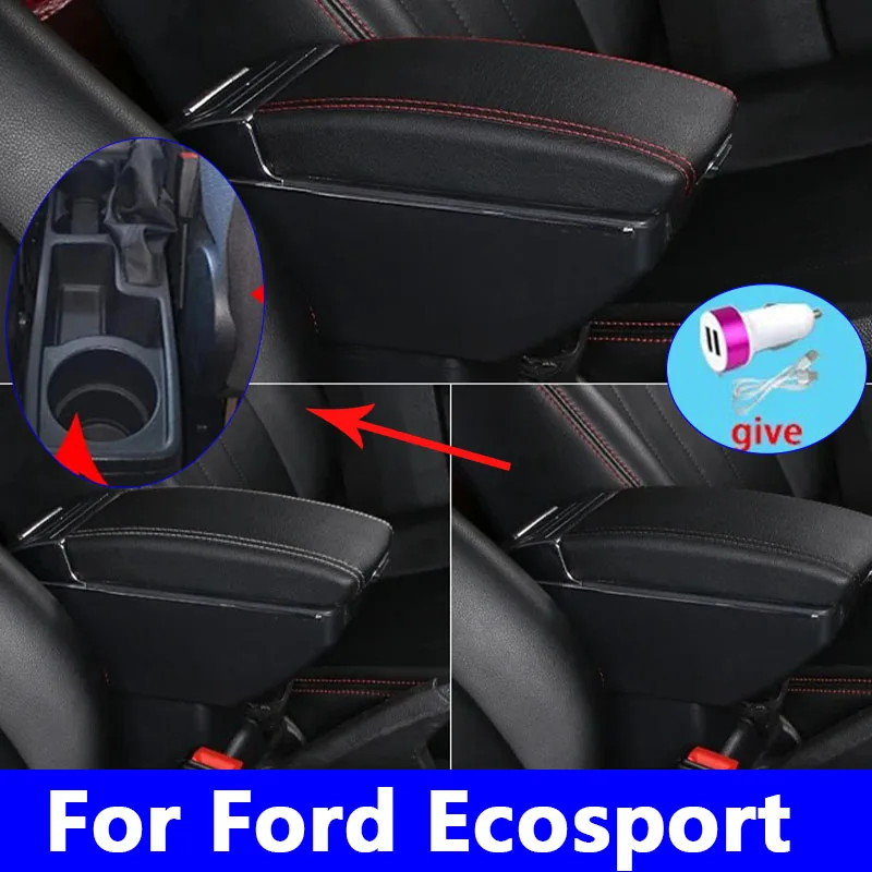 

For FORD EcoSport Armrest Box 2018-2024 For Ford EcoSport Car Armrest Storage Box Arm Car Accessories Retrofit parts Interior