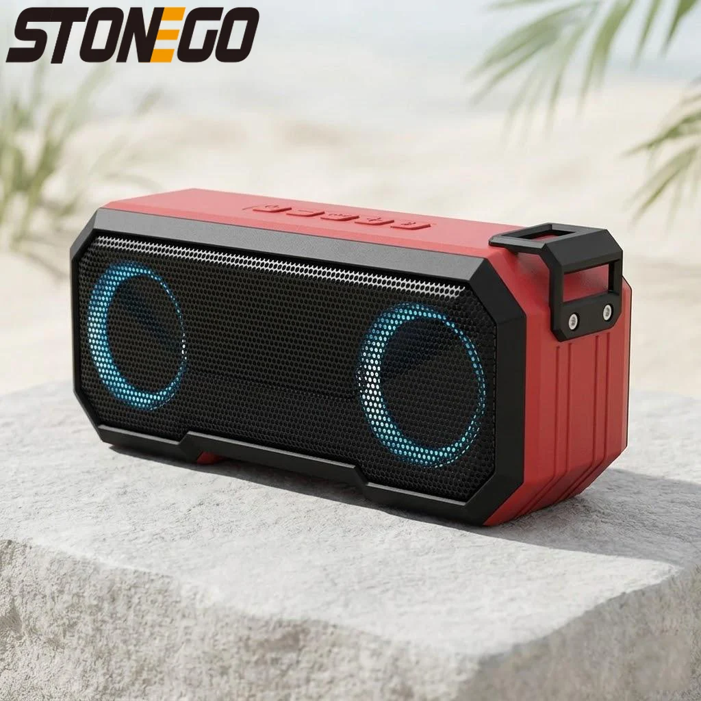 Wireless Bluetooth Speaker TWS Stereo IPX7 Waterproof Portable Loudspeaker with Flash Light 12H Playtime Bass Quality Sound