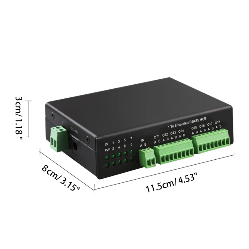 8 منافذ 485 Hub 1 إلى 8 RS485 Splitter 485 محطة إرساء صناعية معزولة