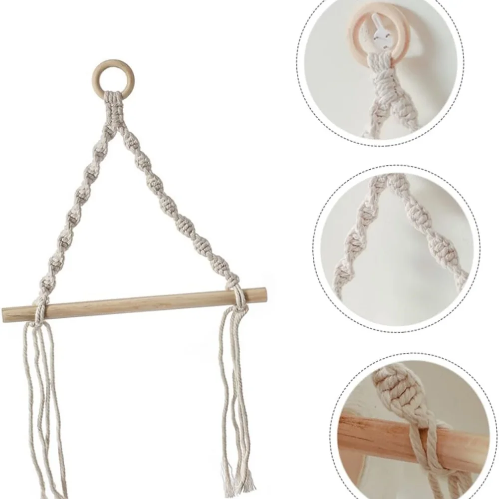 MIMIABU-Soporte de toalla de papel higiénico bohemio, soporte de tejido de macramé para baño, cocina, soportes de papel en rollo montados en la pared