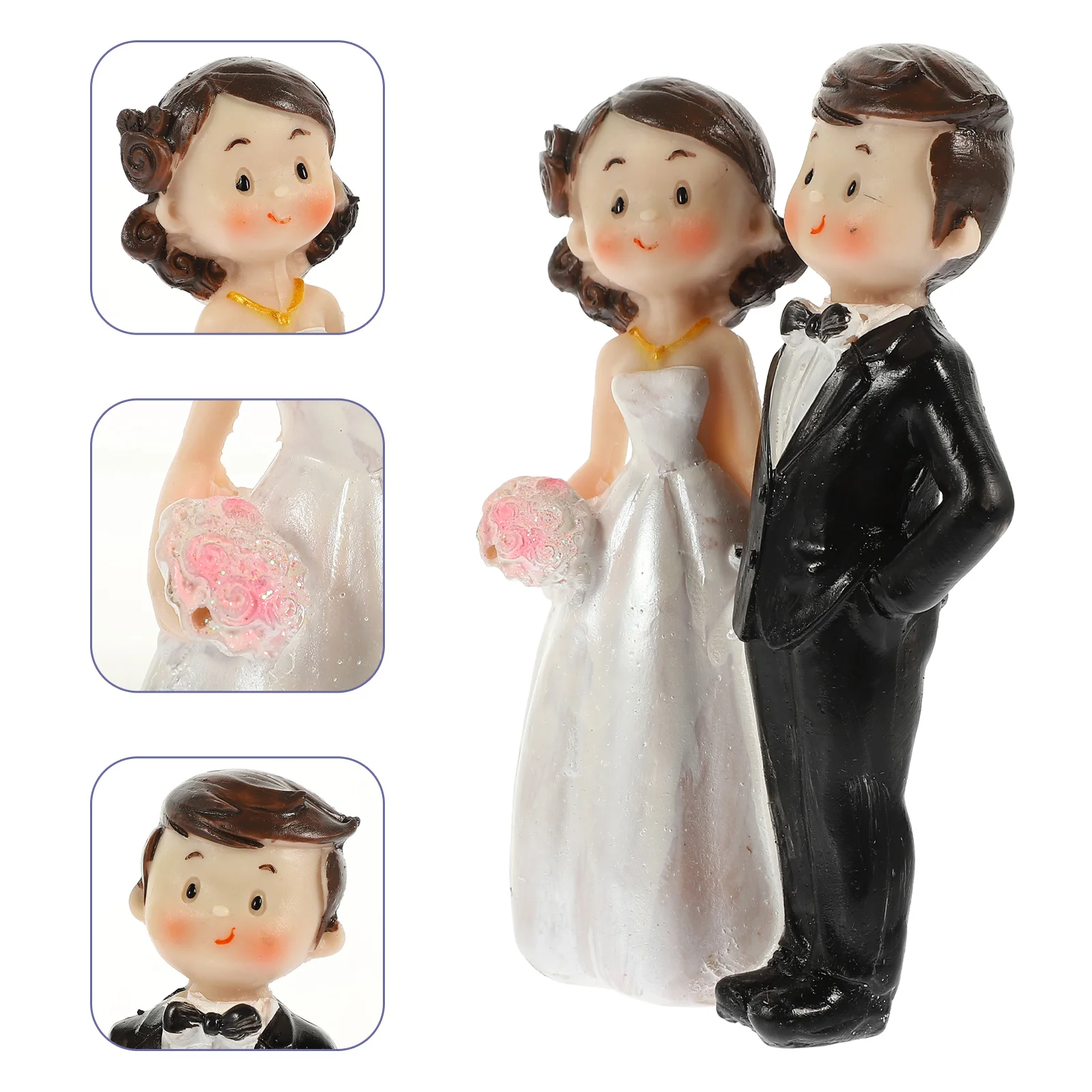 Stobok Cupcakes Wedding Cupcake Topper Bride Groom Figurines Small Resin Couple Wedding Cake Decorations Party