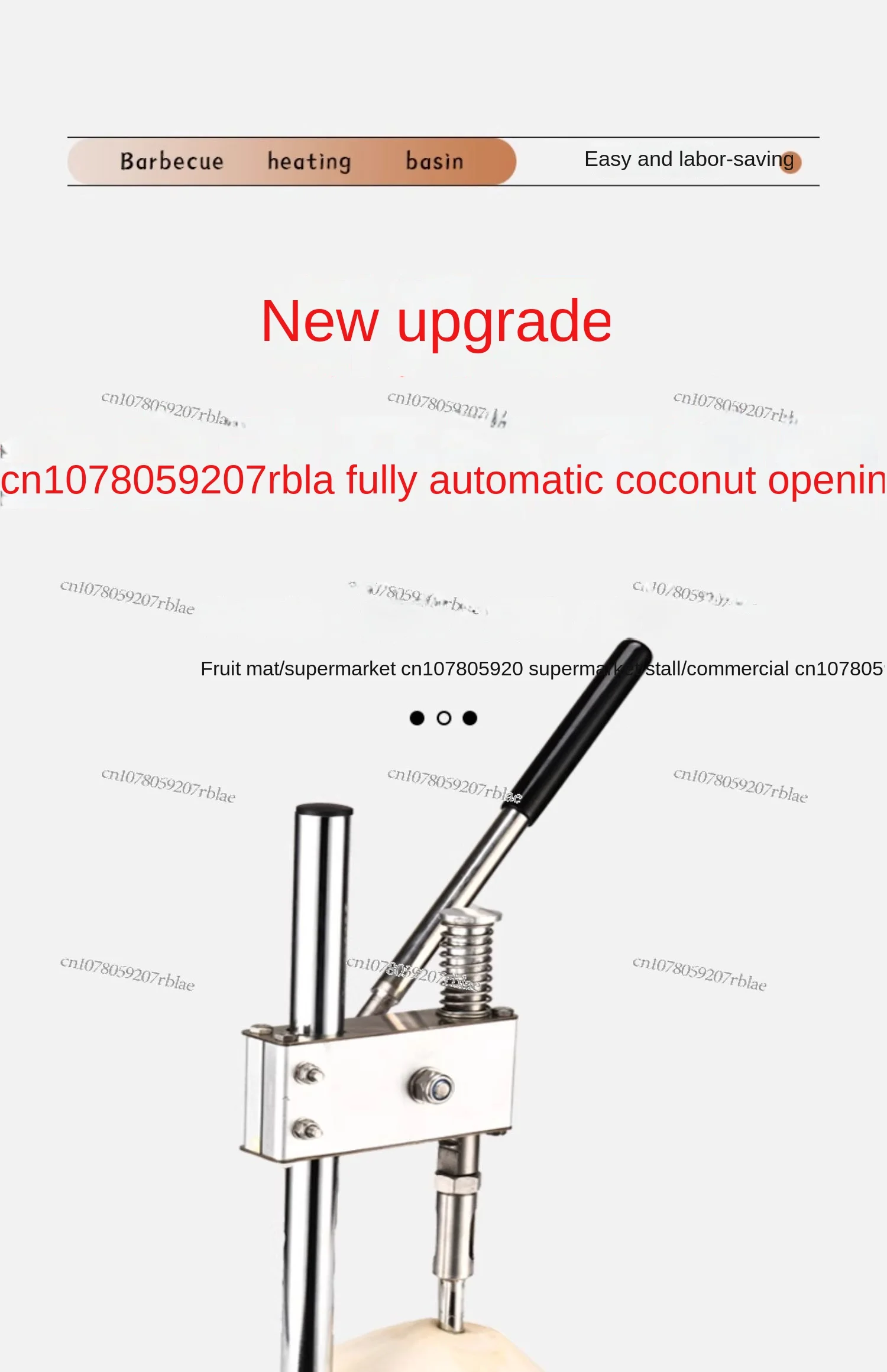 Automatic Coconut Opener for Green Coconut with Tapper and Knife Puncher