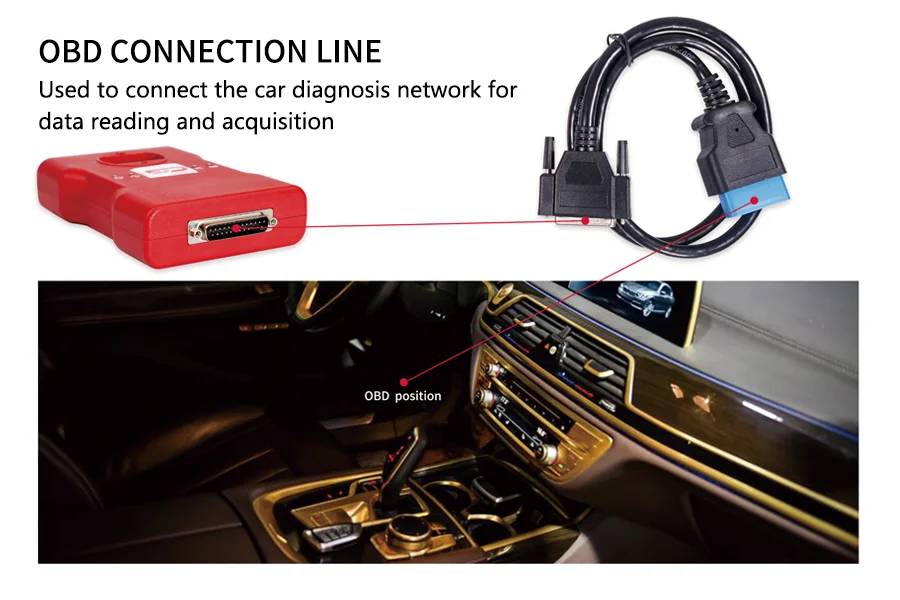 CGDI BMW OBD2 Cable Work CGDI MSV80 BMW Key Programmer OBD Connector 16Pin Main Test Line