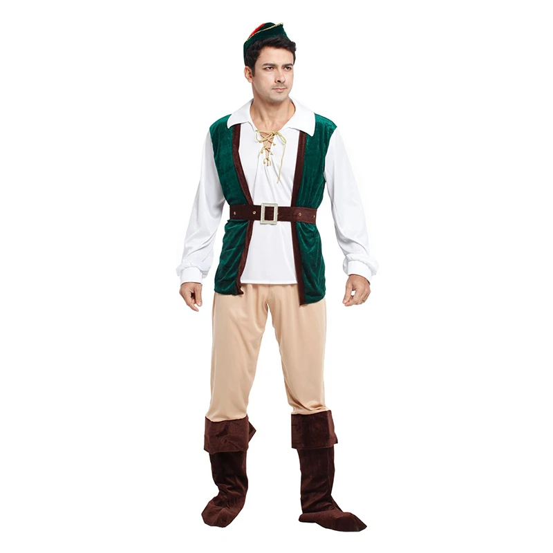 Volwassen Peter Pan Mannen Piraten Cosplay Halloween Bos Prins Kostuum Maskerade Kerst Jungle Jager Indianen Jager