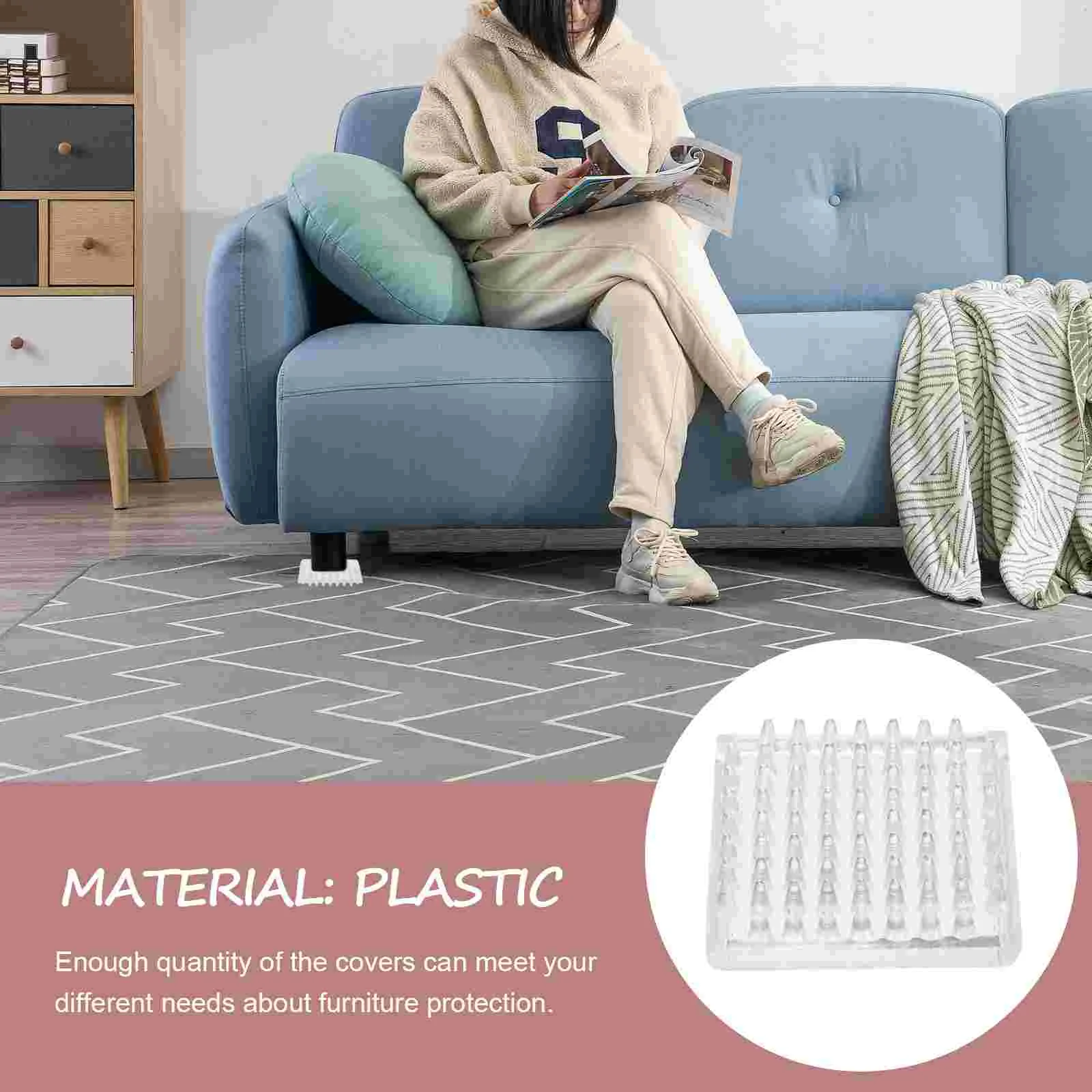 4 Pcs Furniture Mat Floor Pads Stoppers Prevent Sliding Coaster Sofa Leg Chair Feet Protectors Plastic