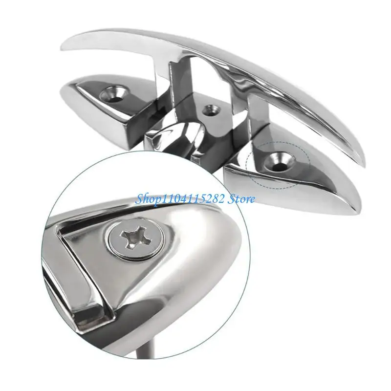 

Anti Corrosion Yacht Folding Cleat Steel Heavy Duty Bollard with Flush Mount Designs Space Saving Deck Cleat for Boats