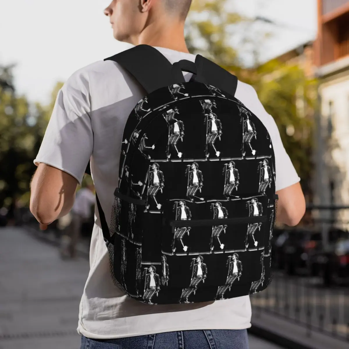 Michael Jackson Backpack Daypack Large Capacity Boys Girls BookBag School Bag Shoulder Bags for Men Women