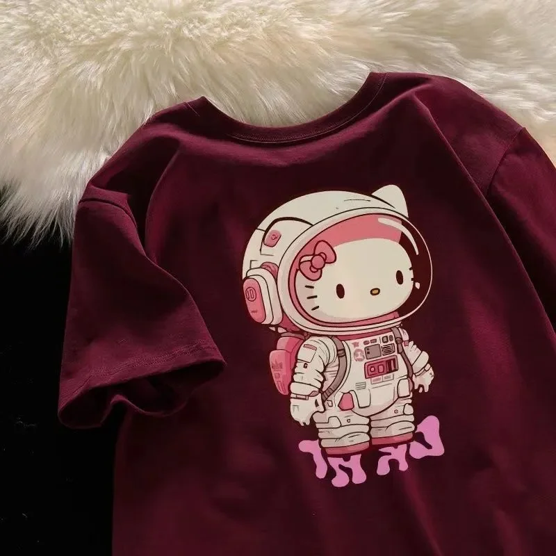 

plus Size 300 Pou Korean Sle Loose BF Sle f Sve round Ne ort Sve T-irt Women Cartoon Print Casual Top