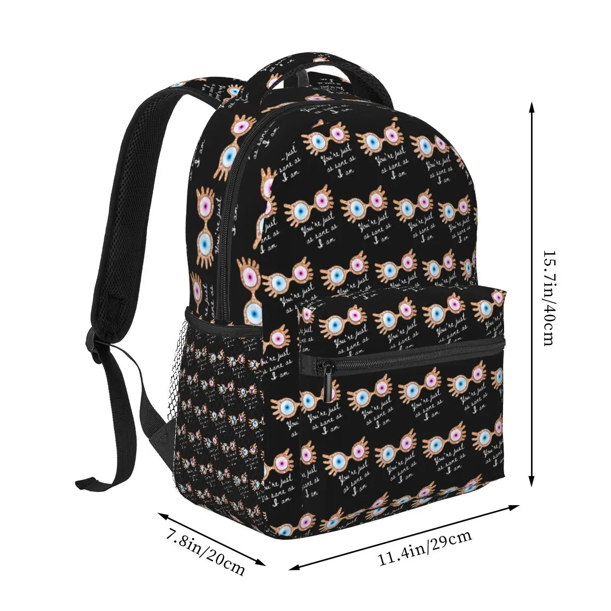 You_re Just As Sane As I Am - Luna Lovegood Backpack Student Boys Girls BookBag School Bag Laptop Shoulder Bags for Men Women