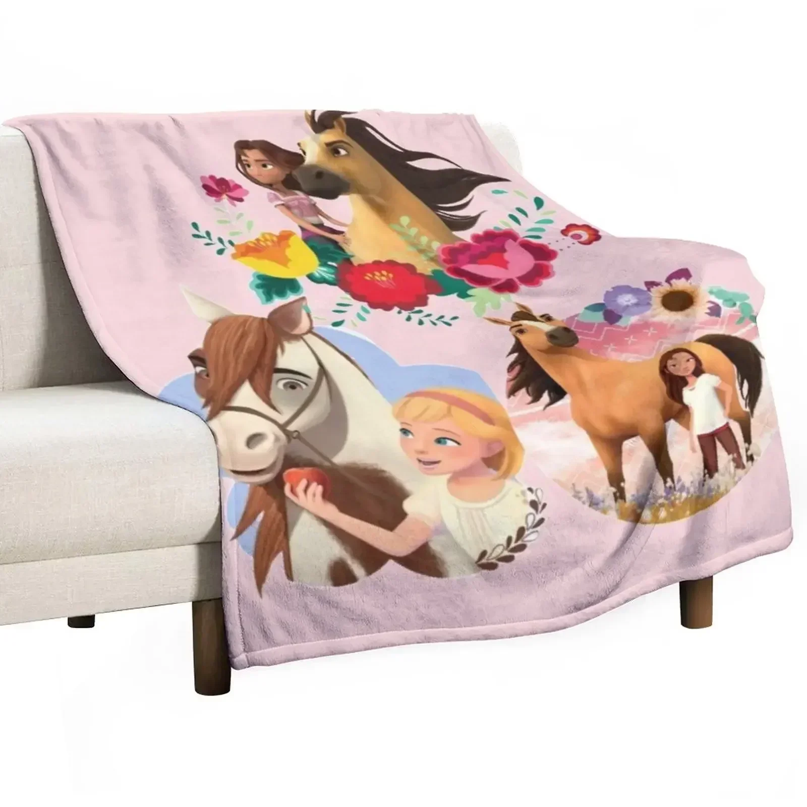 

Spirit Riding Free animation series Throw Blanket Sofa bed plaid Flannel Blankets