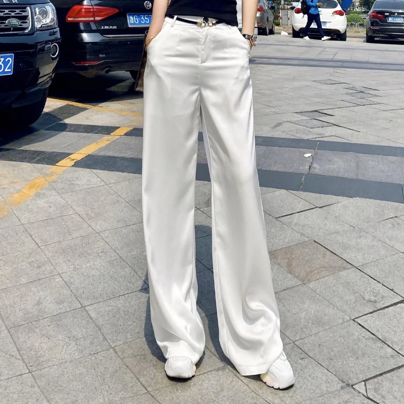 Work Women\'s Tailoring Pants Loose Clothing Office Baggy Trousers for Woman Straight Leg Hippie Original New In Nylon G Harajuku