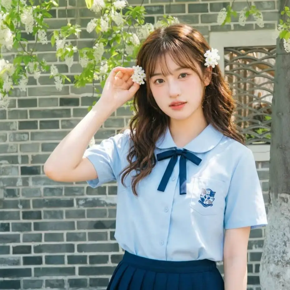 New Summer Short Sleeve JK Uniform Suit,School&Class Outfit For Junior&Senior High Students, Suitable For Graduation&Performance