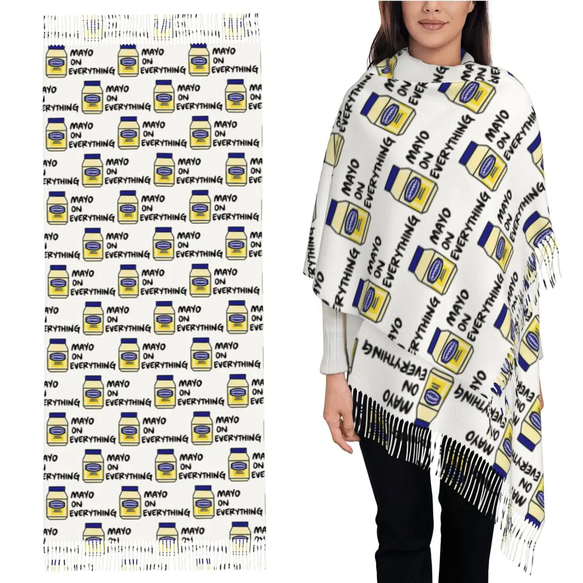 

Майонез (Мayonnaise) На всех Шарф Шарфы с кисточками Женские мягкие теплые шали и накидки Длинная осенне-зимняя шаль