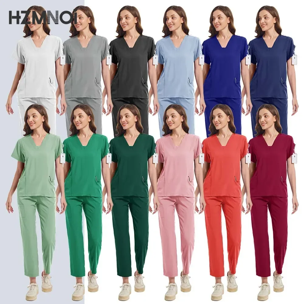 Los más nuevos uniformes quirúrgicos de enfermería para mujer, uniformes de médico y enfermera, pantalones rectos para hombre, conjunto exfoliante, ropa médica, ropa de trabajo para salón de belleza