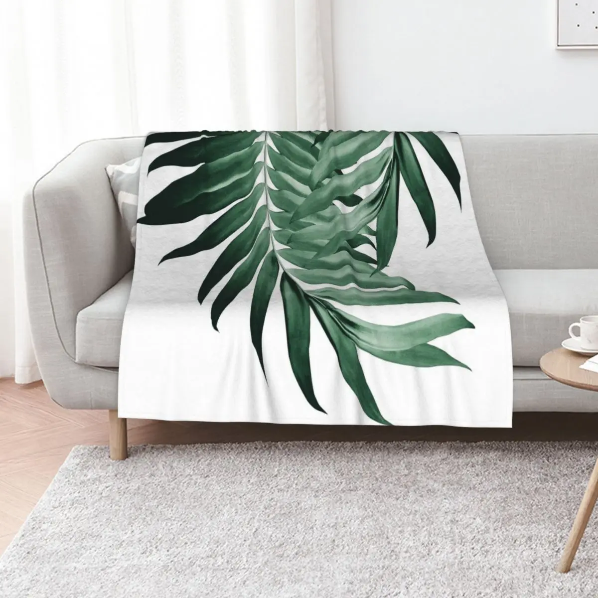 

Palm Leaves Tropical Green Vibes #4 #tropical #decor #art Throw Blanket Plush Blankets For Bed Thin Blankets