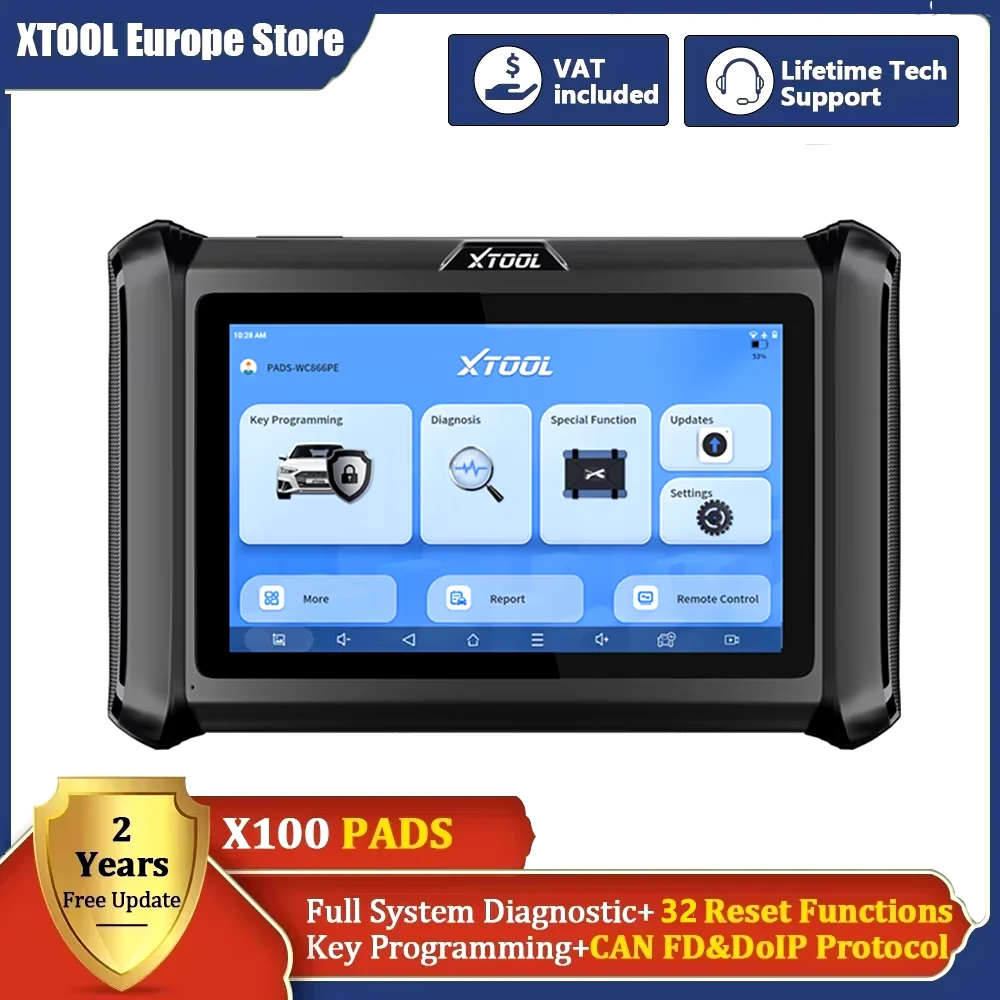 XTOOL X100 PADS Key Programming Tools OE-Level All System Diagnostic Tool 32 Reset Auto Obd2 Scanner Upgraded of X100 PAD CAN FD