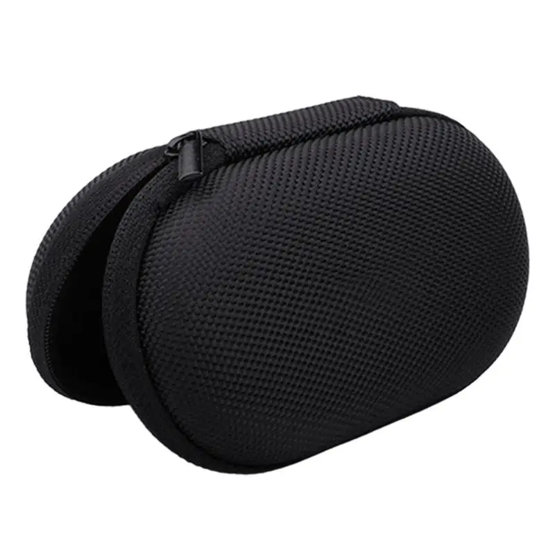 

Portable Earphones Case Oval Storage Bag Wired Headphones Zipper Storage Box Black Hold Storage Box Travel Dustproof Organize