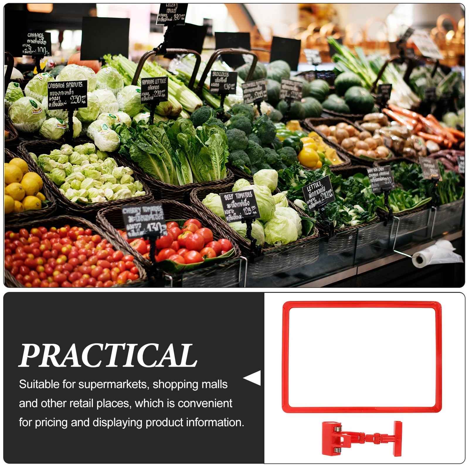 

A4 Magnetic Sign Holder for Retail Stores Durable ABS PVC Easy Installation and Visibility Sign Holder Label Holders