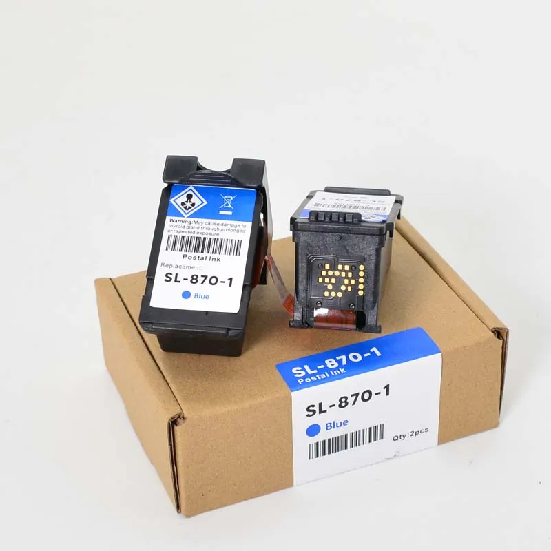 [1x SL-870-1 Blue] Original Remanufactured Postage Ink Cartridge For SendPro ® Mailstation 18 ml Pitney Bowes