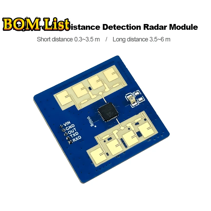 HLK-LD2411-S LD2411 mmWave 24G Radar Ranging HLK-LD2411-S Distance Detection Radar Sensor Module