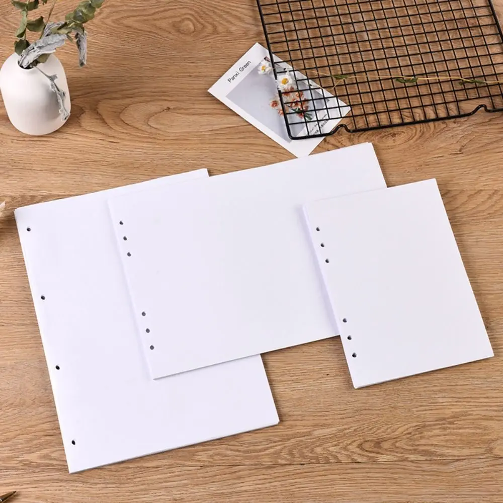 A4 A5 A6 Organizzatore di adesivi in carta a rilascio bianco Libro di archiviazione riutilizzabile a fogli mobili Album di raccolta di adesivi vuoti a 6 fori