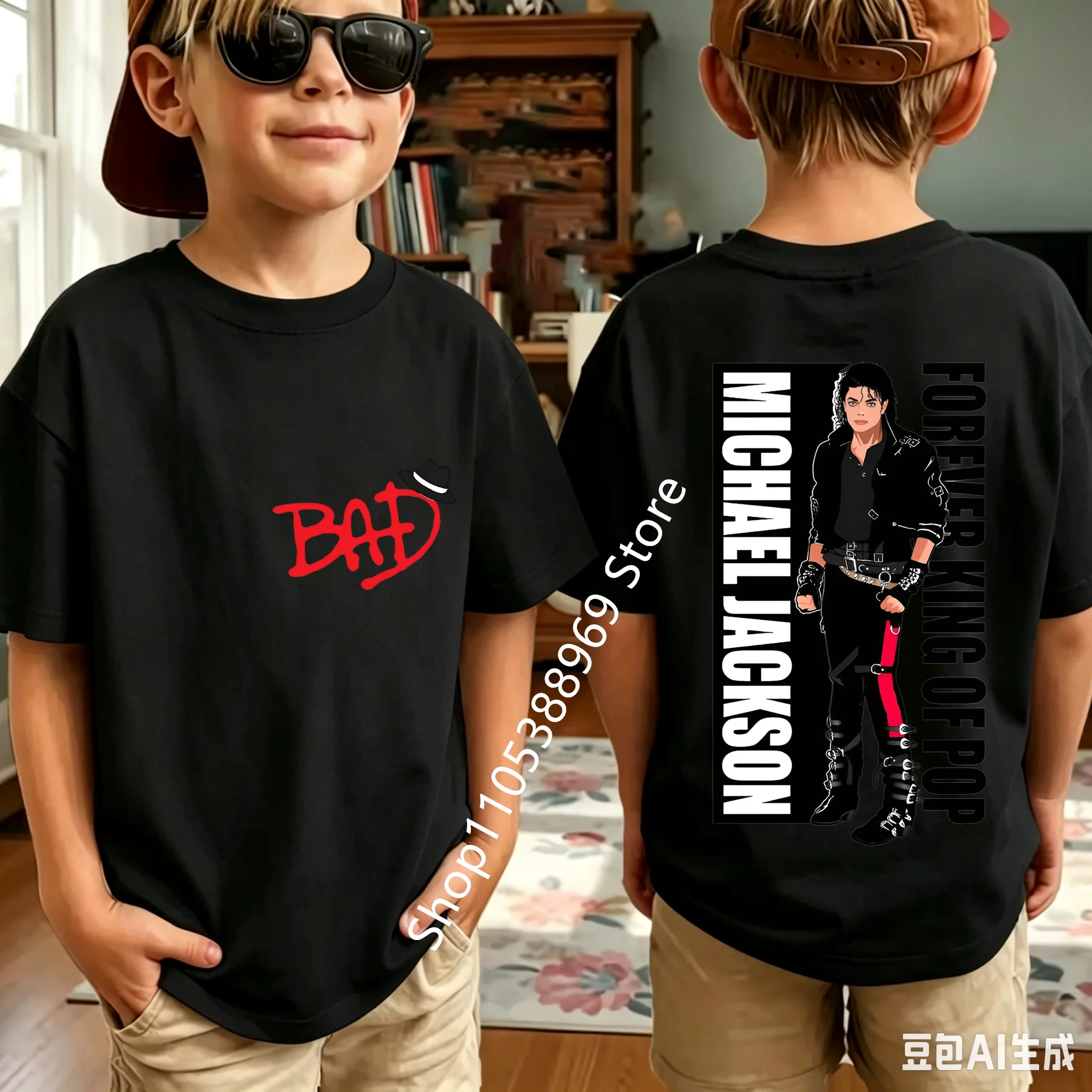 2026 T Shirt Boys Shirts children Short Sleeve Kids Tshirt michael jackson T-shirts kid tops baby clothing summer Girl Clothes