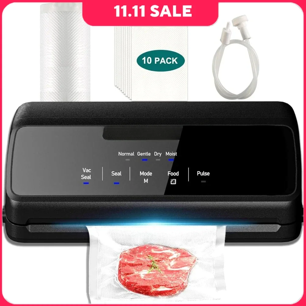 

Automatic Food Vacuum Sealer, 90 KPAV acuum Food Sealer With Double Air Pump, Extra Wide Heat Seal Strip, Vacuum Food Sealers