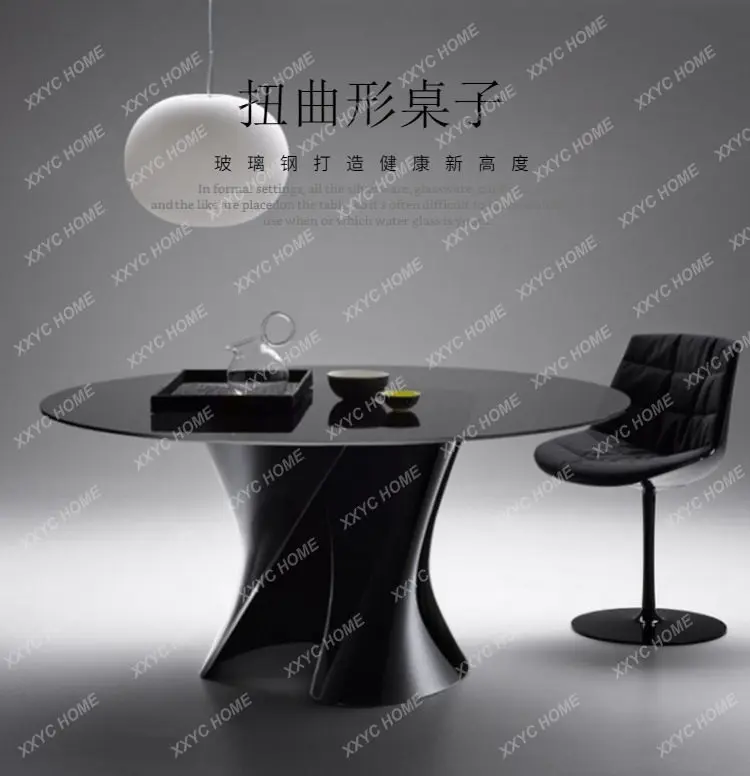 AA fiberglass special-shaped table round dining table marble sales department model room