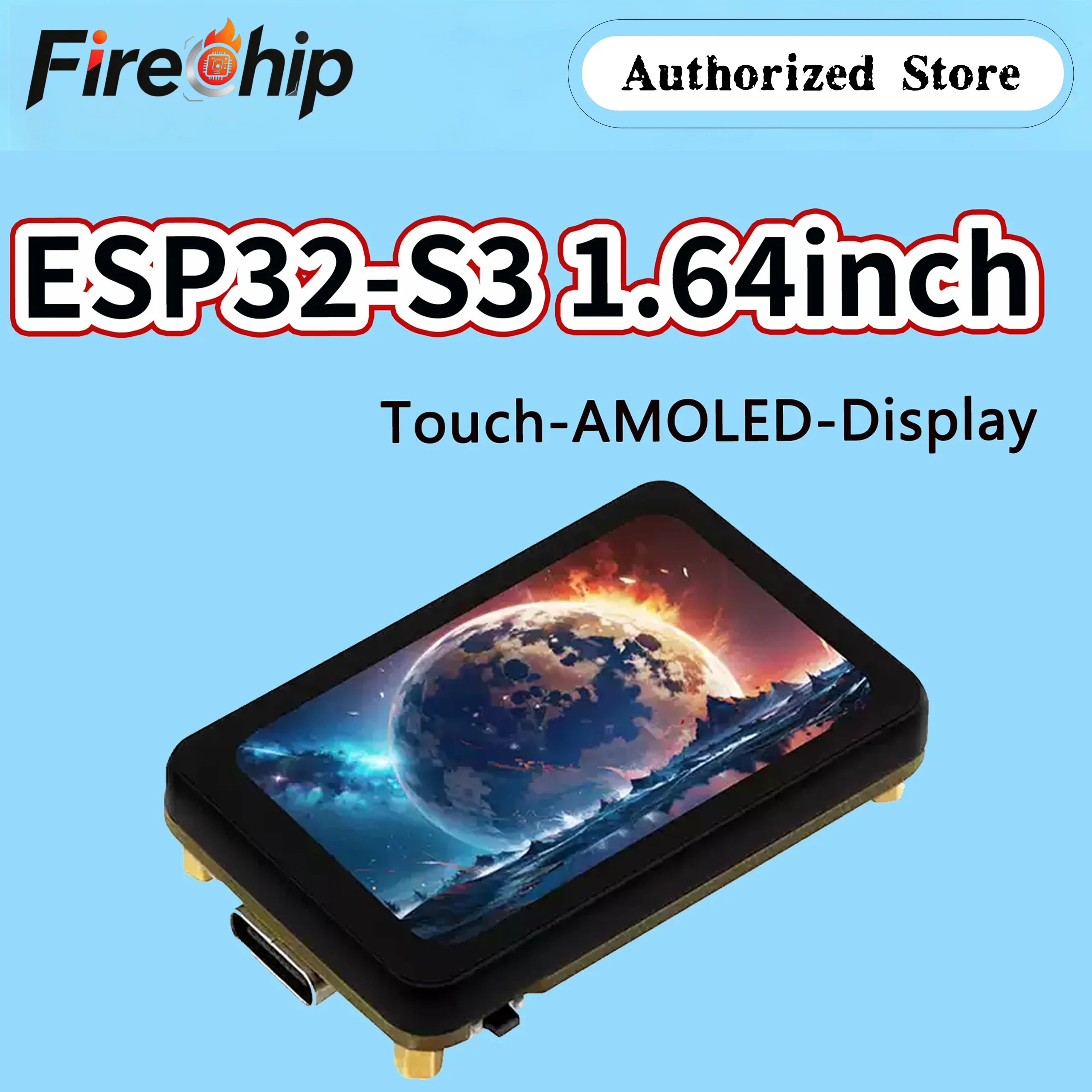 Waveshare ESP32-S3 1.64inch Touch AMOLED Display Development Board, 280×456, Onboard Accelerometer And Gyroscope Sensor