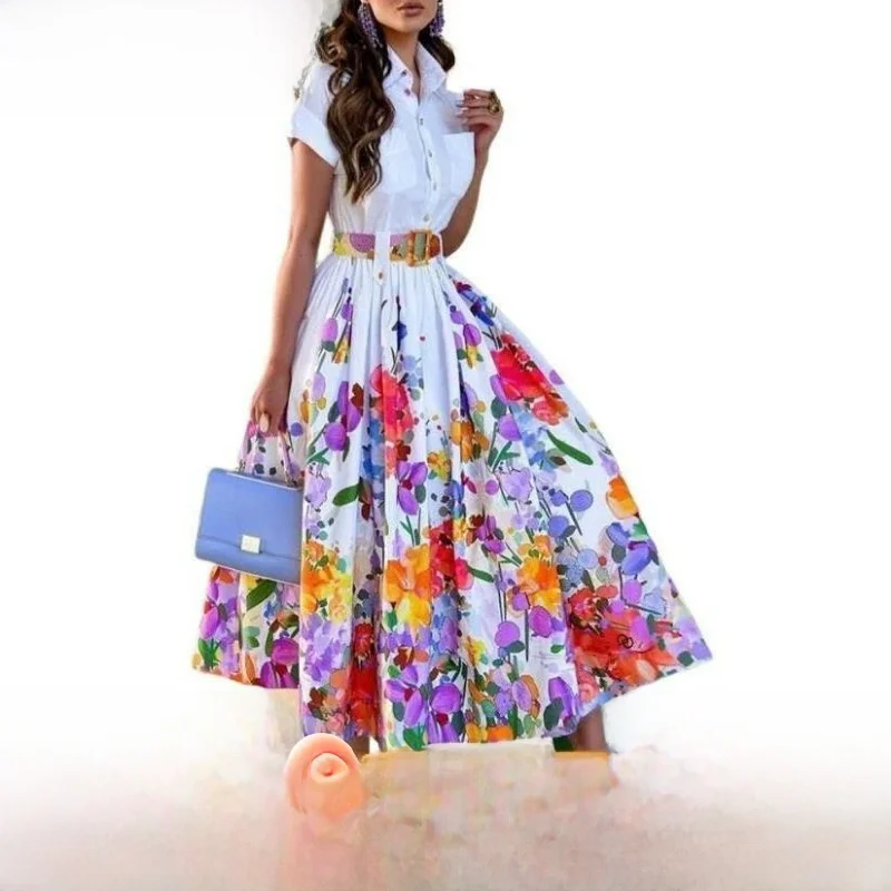 تنورة نسائية صيفية للتنقل Dr F بخصر عالٍ على شكل حرف a قماش كتان فائق النعومة Ins Sle No-Sve Ultra ort Dr #1